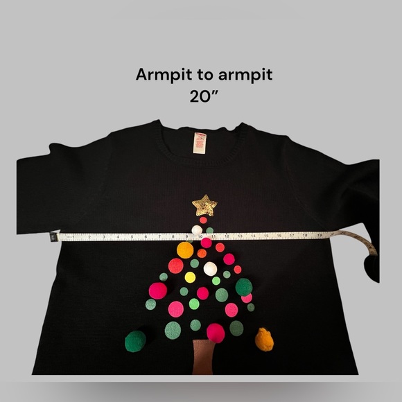 Holiday Time, Women’s Large, Christmas Pullover Sweater, Colorful Xmas Tree - Picture 6 of 12